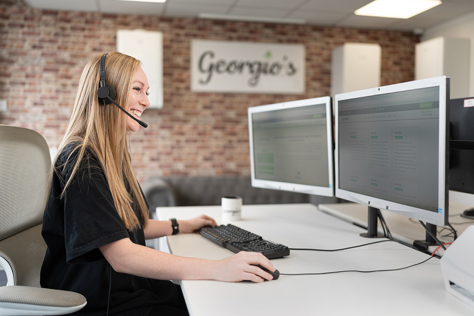 Georgio's office team arranging a heating survey appointment in Leigh-on-Sea