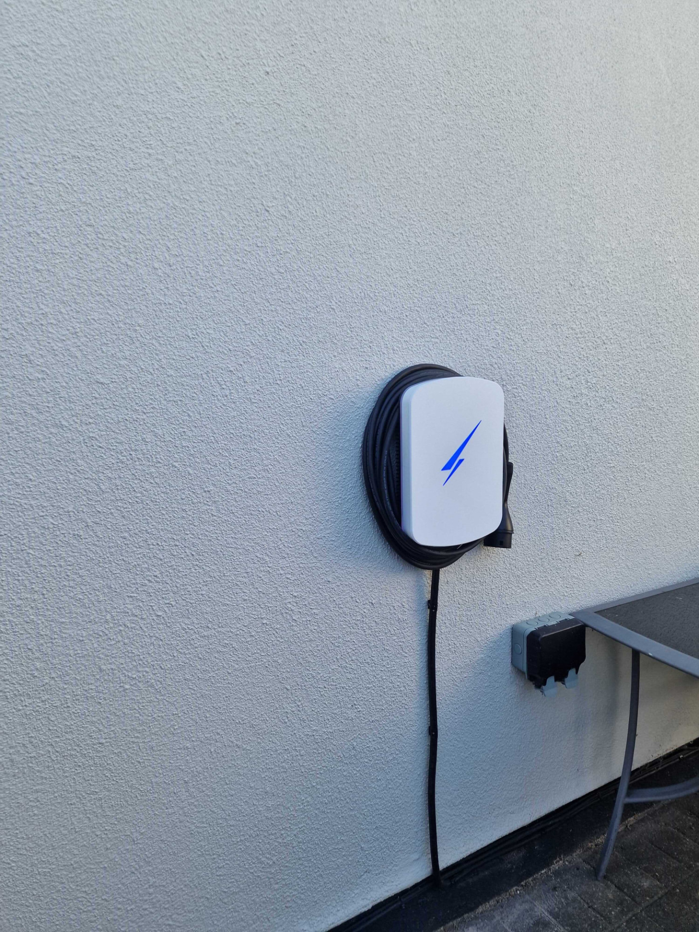 Hypervolt home EV car charger installed on a house wall by Georgio's electricians in Rayleigh