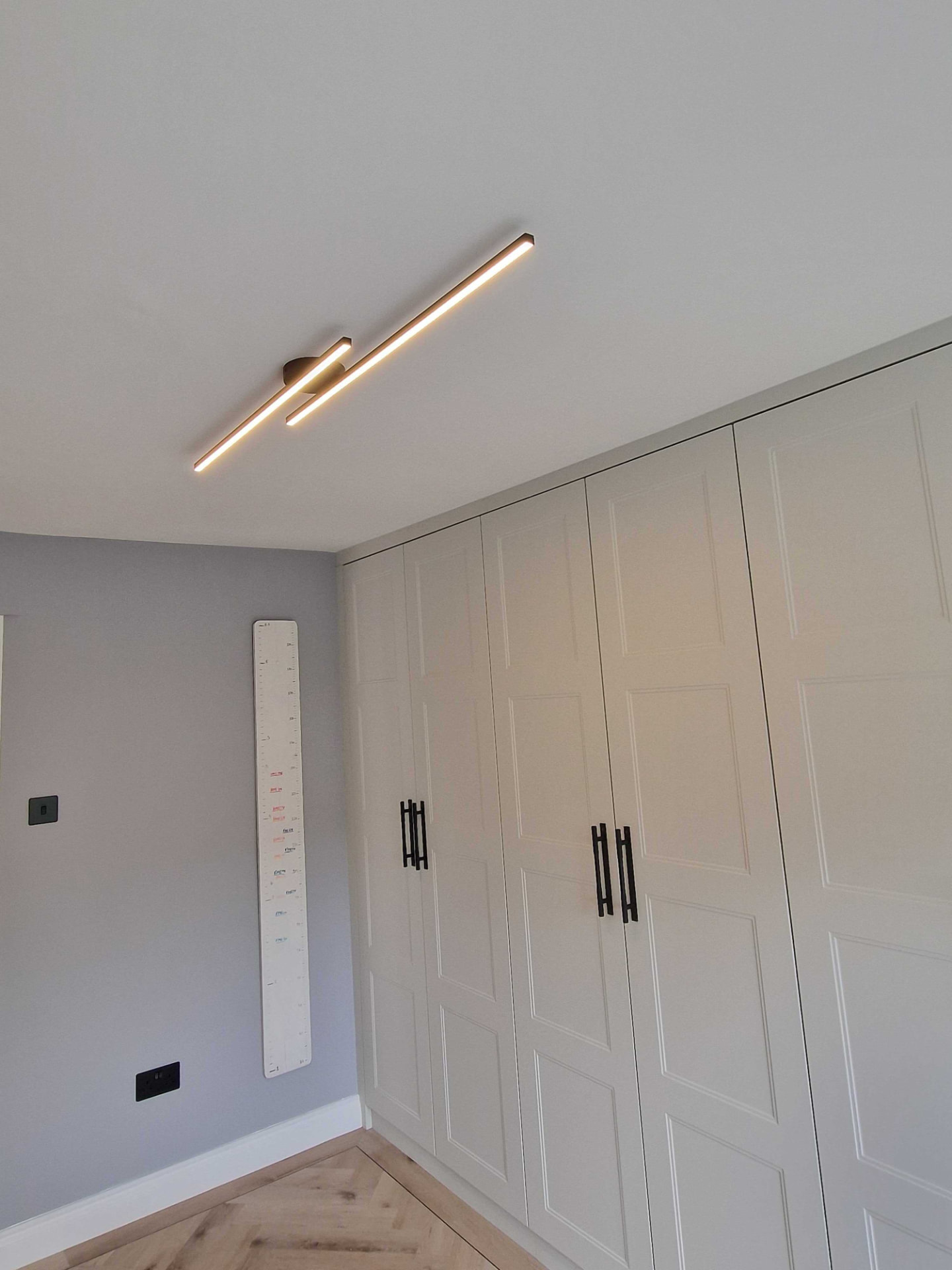 LED linear ceiling lighting installed by Georgio's electricians in a Hockley home