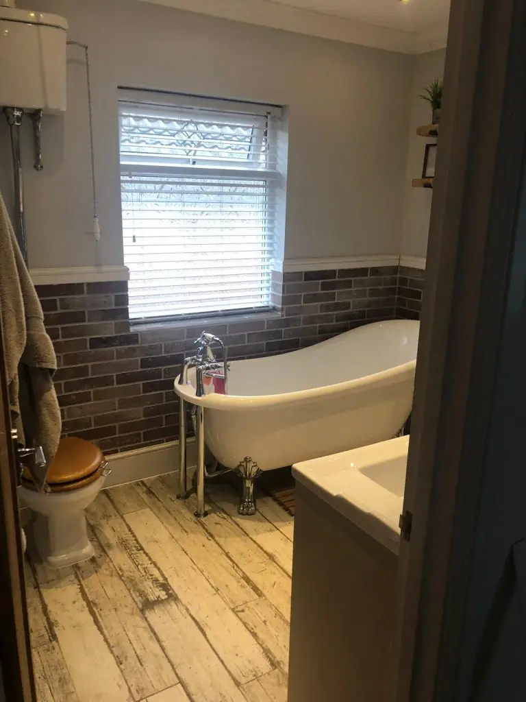Renovated bathroom completed by Georgio's